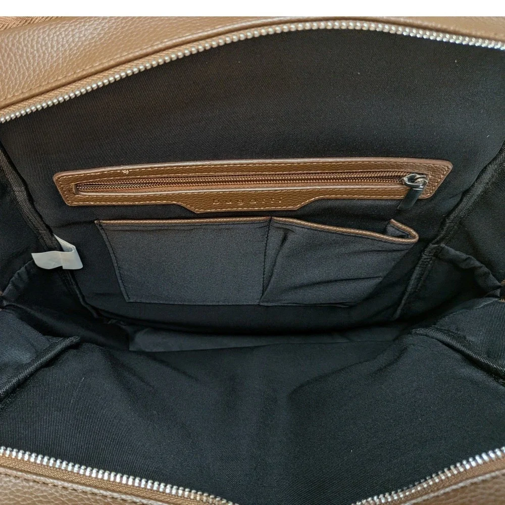Bugatti BKP2466BU Brown Vegan Leather Laptop Backpack Travel Work Bag